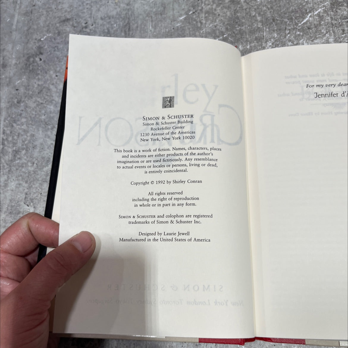 dear friend book, by Shirley Conran, 1992 Hardcover image 3