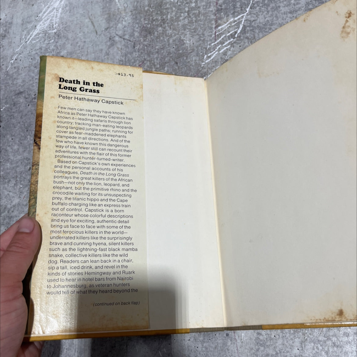 death in the long grass book, by peter hathaway capstick, 1977 Hardcover image 4