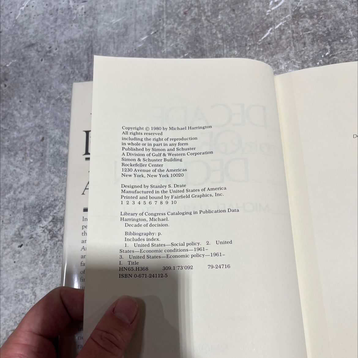 decade of decision book, by Michael Harrington, 1980 Hardcover image 3