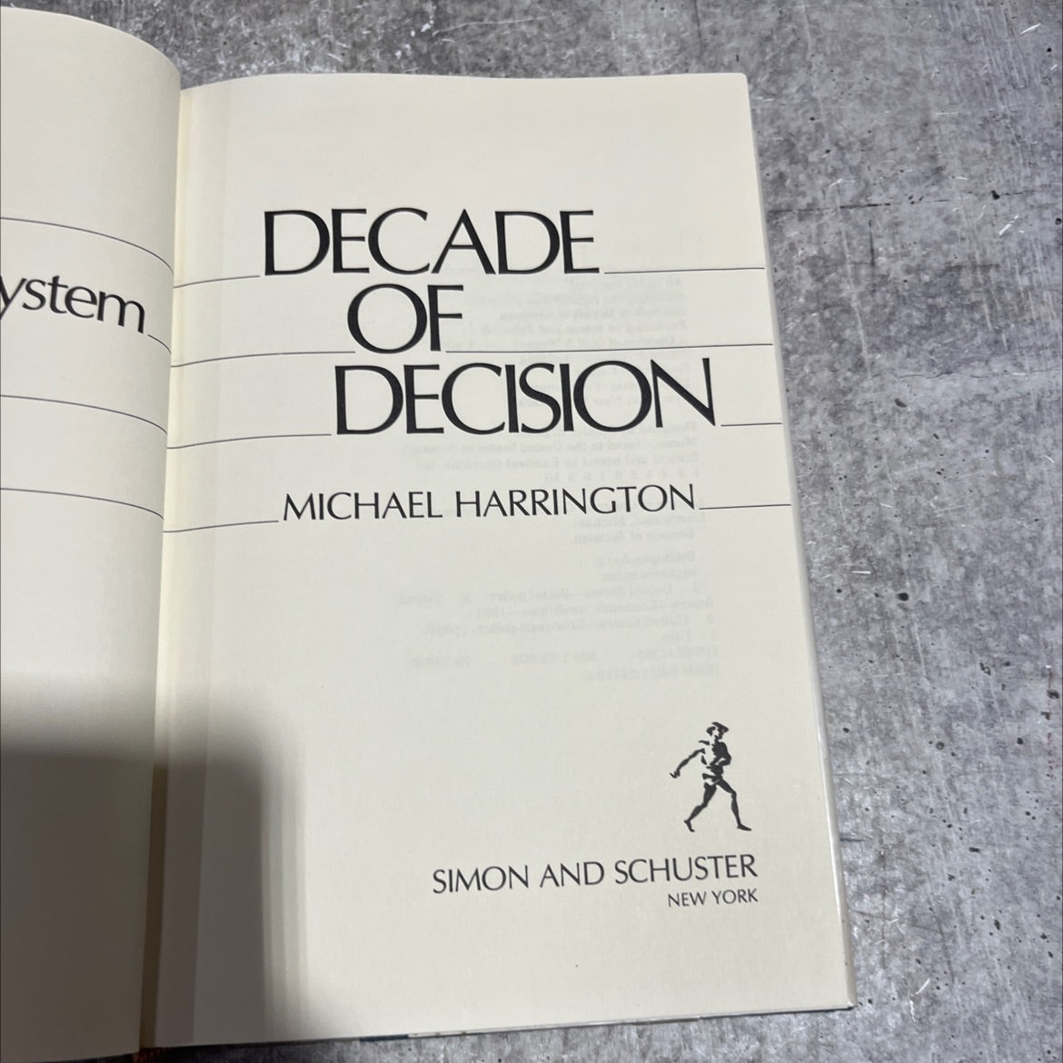 decade of decision book, by Michael Harrington, 1980 Hardcover image 2