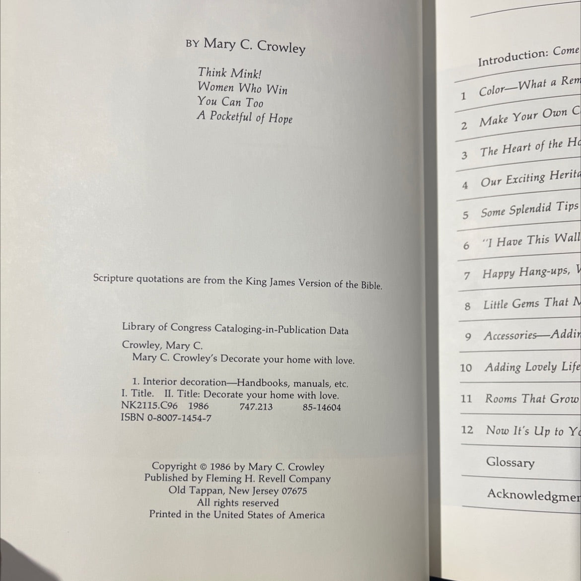 decorate your home with love book, by Mary C. Crowley, 1986 Hardcover image 3