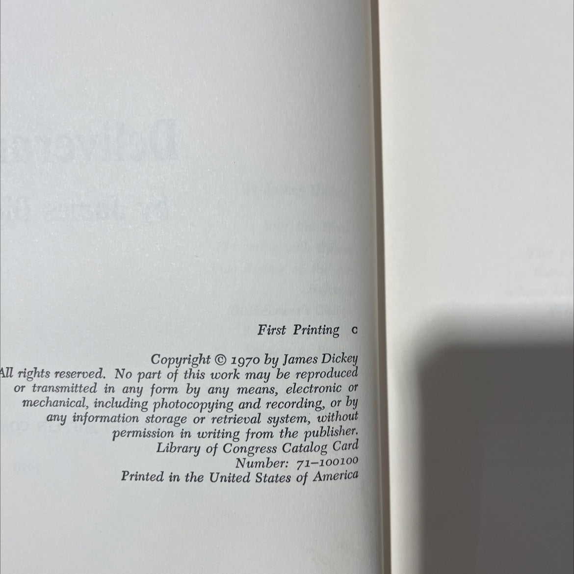 deliverance book, by james dickey, 1970 Hardcover, First Edition, Vintage image 3