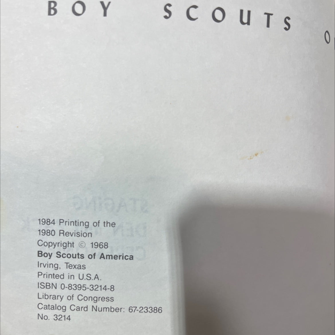 den and pack ceremonies boy scouts book, by unknown, 1984 Hardcover image 3