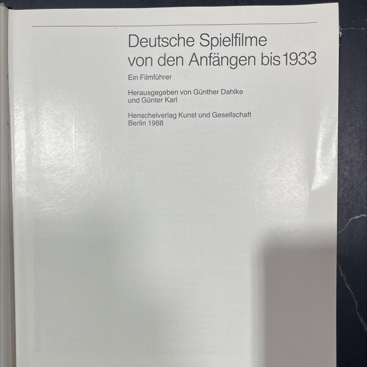 deutsche films from the beginnings to 1933 a film guide book, by Günther Dahlke, Günter Karl Henschel, 1988 Hardcover image 2