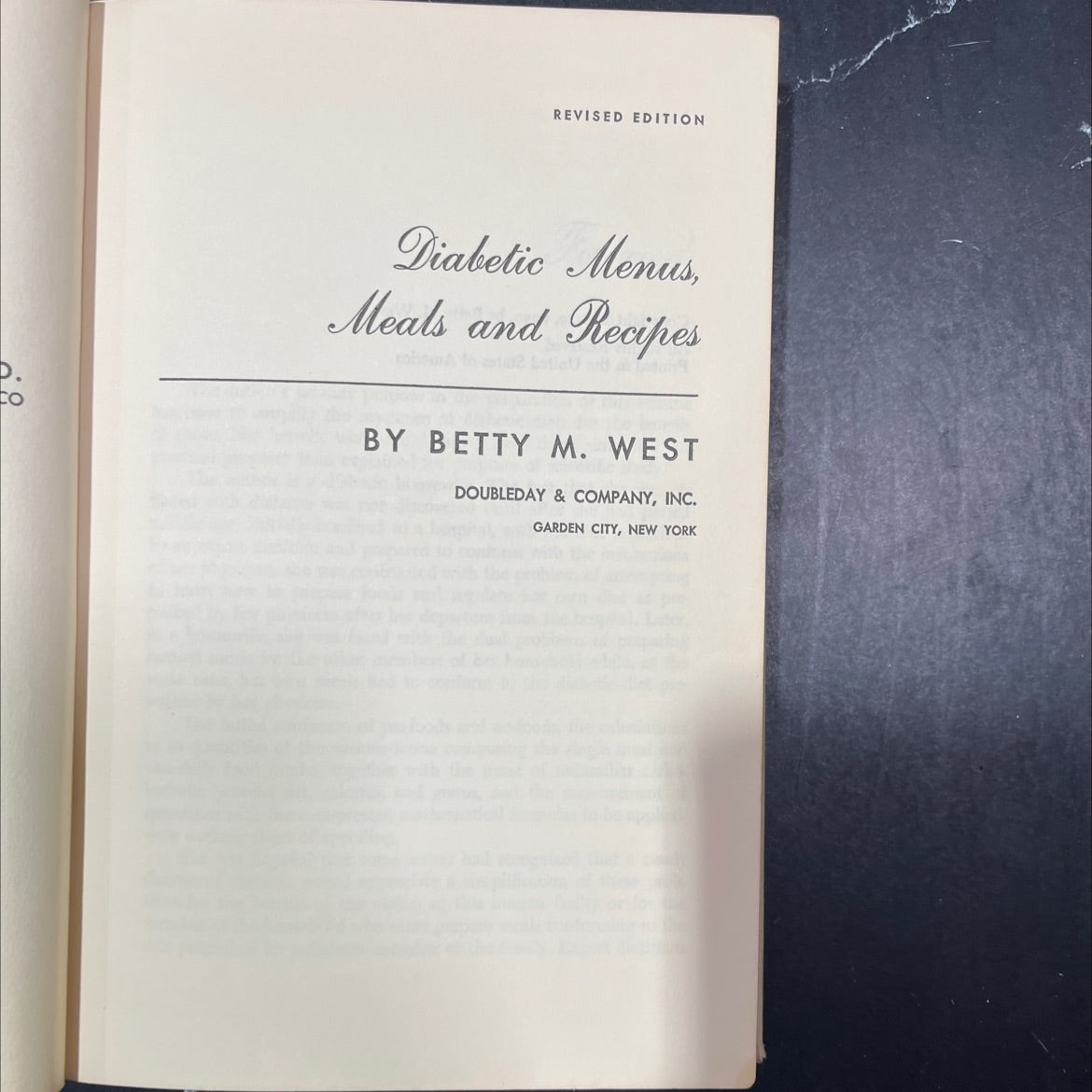 diabetic menus, meals and recipes book, by betty m. west, 1959 Hardcover image 2