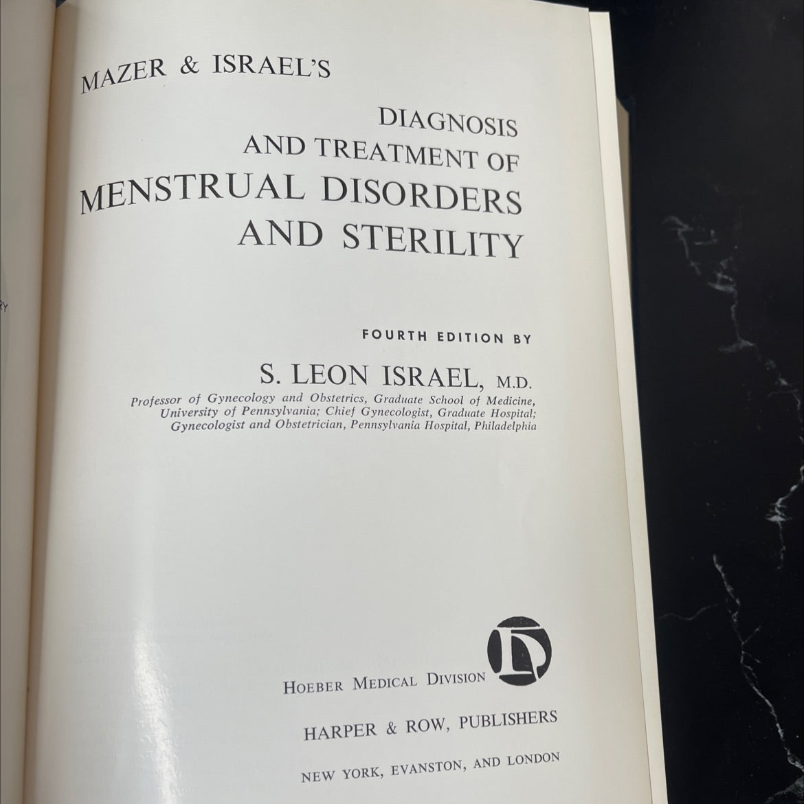 diagnosis and treatment of menstrual disorders and sterility book, by s.leon israel, m.d., 1963 Hardcover, Vintage image 2