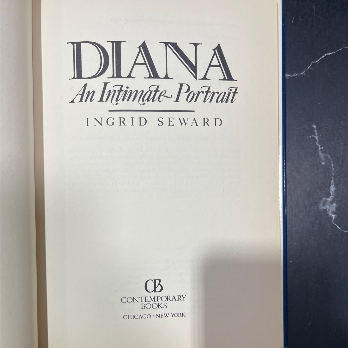 diana an intimate portrait book, by ingrid seward, 1988 Hardcover image 2