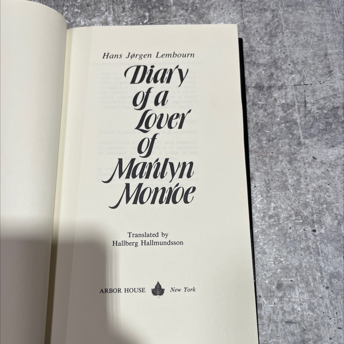 diary of a lover of manlyn monive book, by hans jørgen lembourn, 1979 Hardcover image 2