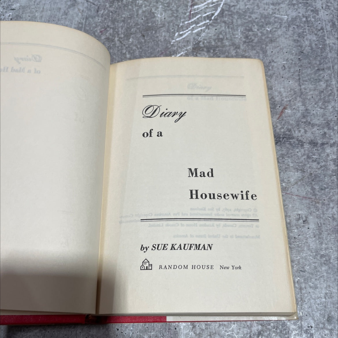 diary of a mad housewife book, by sue kaufman, 1967 Hardcover image 2