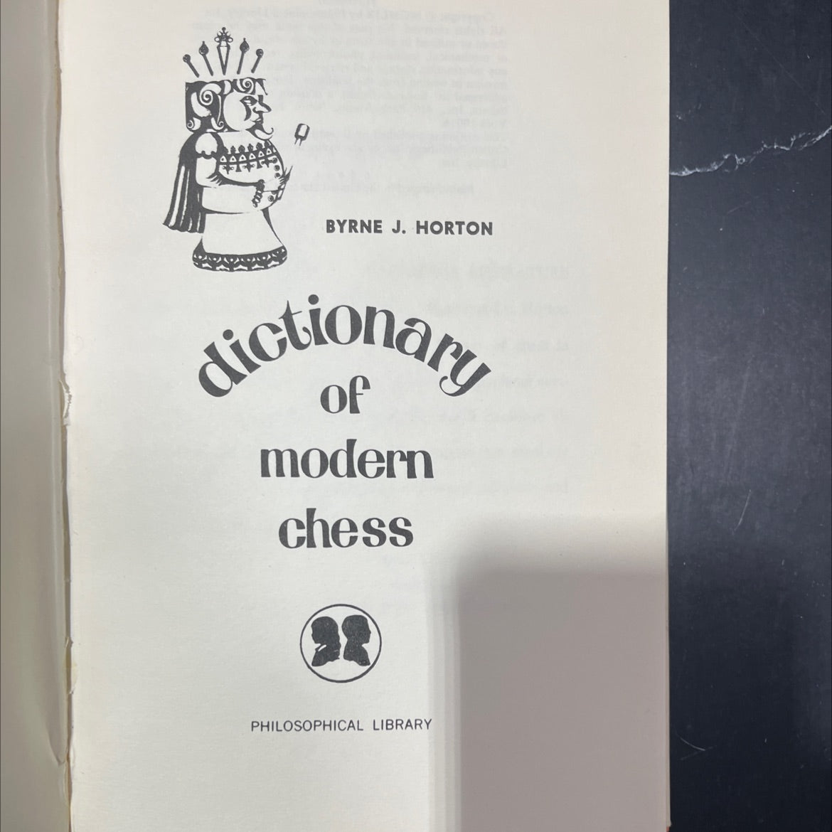 dictionary of modern chess book, by byrne j. horton, 1959 Hardcover image 2