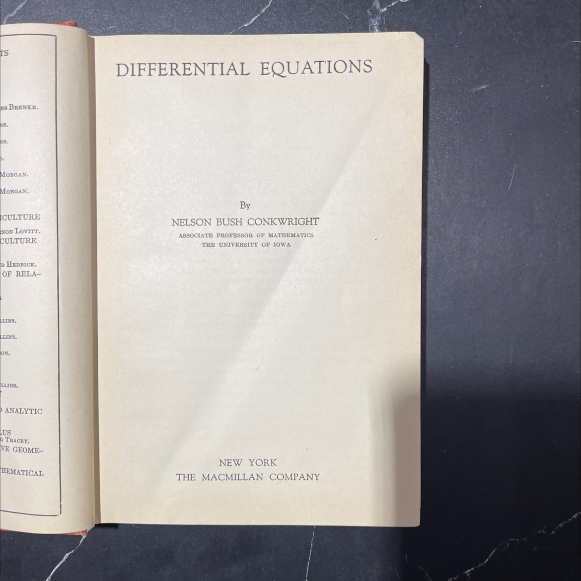 differential equations book, by nelson bush conkwright, 1956 Hardcover image 2