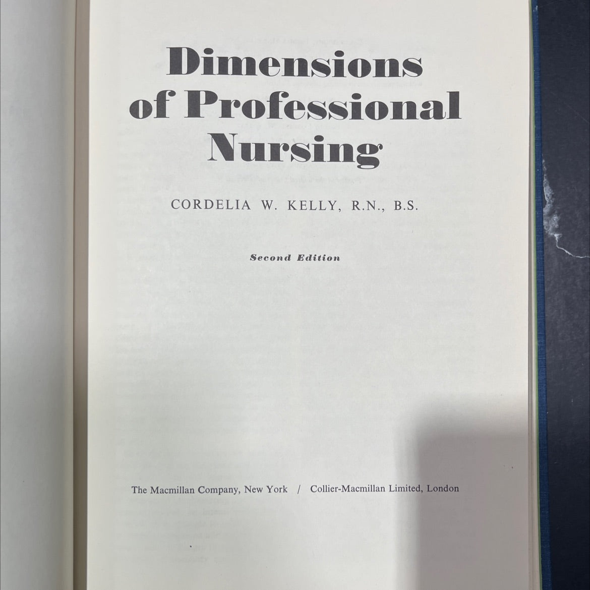 dimensions of professional nursing book, by cordelia w. kelly, 1968 Hardcover image 2
