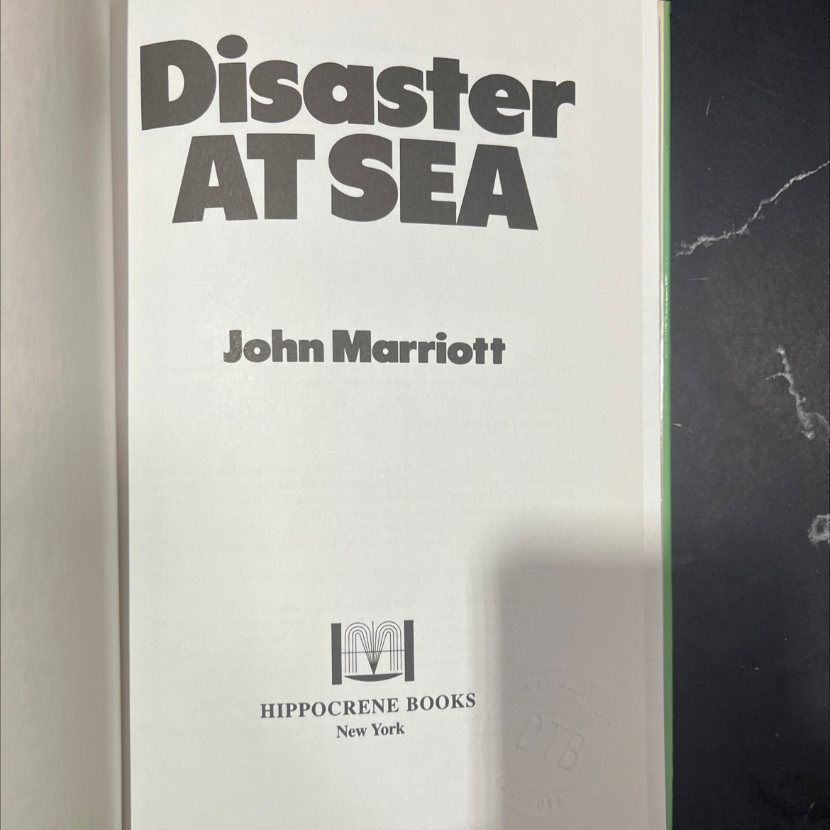 disaster at sea book, by John Marriott, 1987 Hardcover image 2