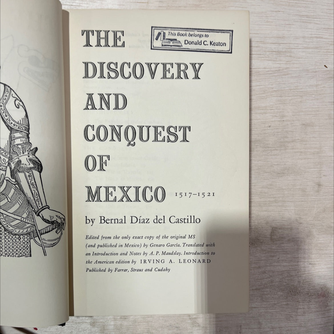 discovery and conquest of mexico 1517-1521 book, by bernal díaz del castillo, 1956 Hardcover, Vintage image 2