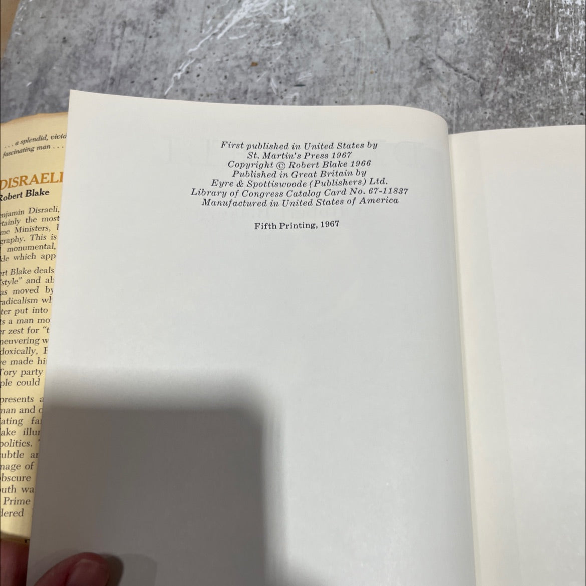 disraeli book, by robert blake, 1967 Hardcover image 3