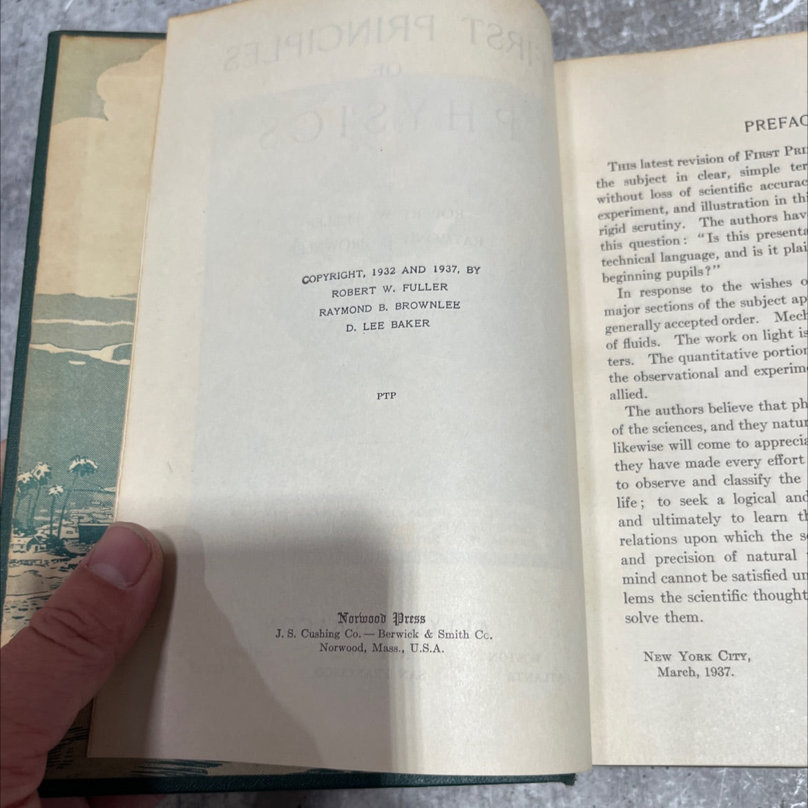 distinated mark's first principles of physics book, by robert w. fuller, raymond b. brownlee, d. lee baker, 1937 image 3