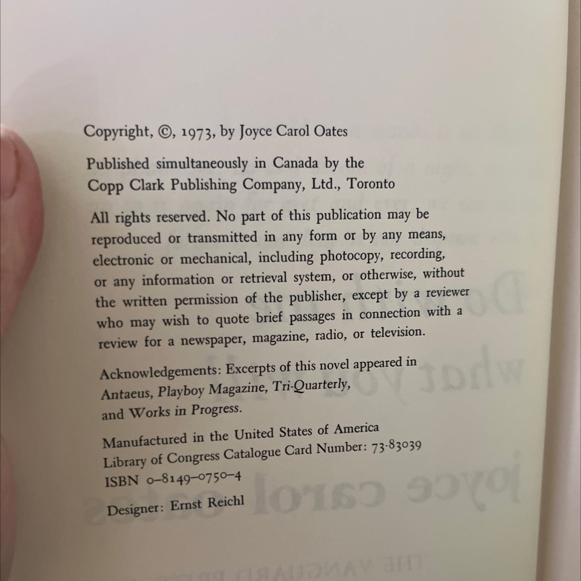 do with me what you will book, by joyce carol oates, 1973 Hardcover image 3