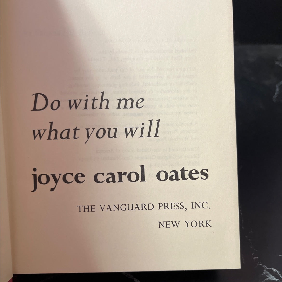 do with me what you will book, by joyce carol oates, 1973 Hardcover image 2