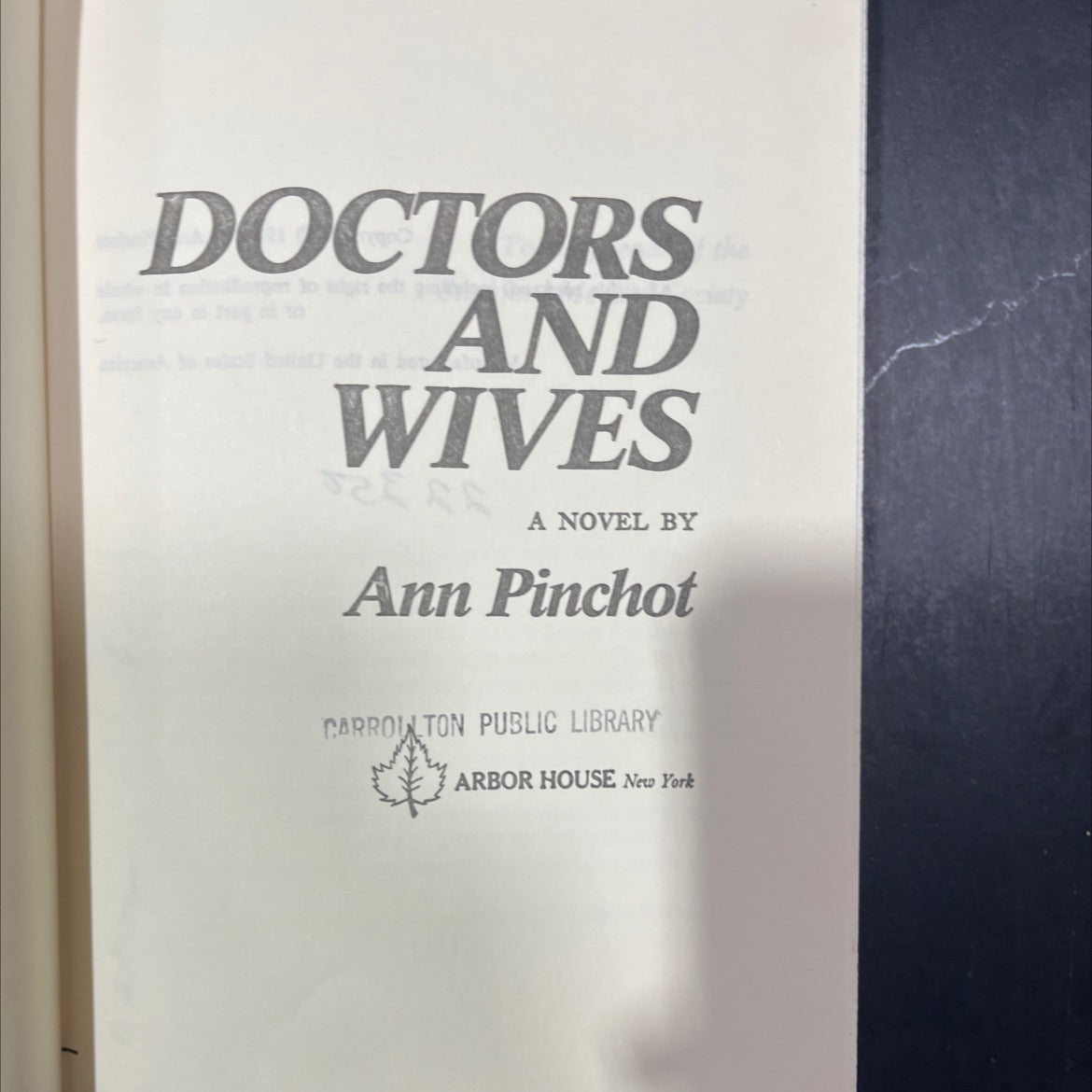 doctors and wives book, by Ann Pinchot, 1980 Hardcover image 2
