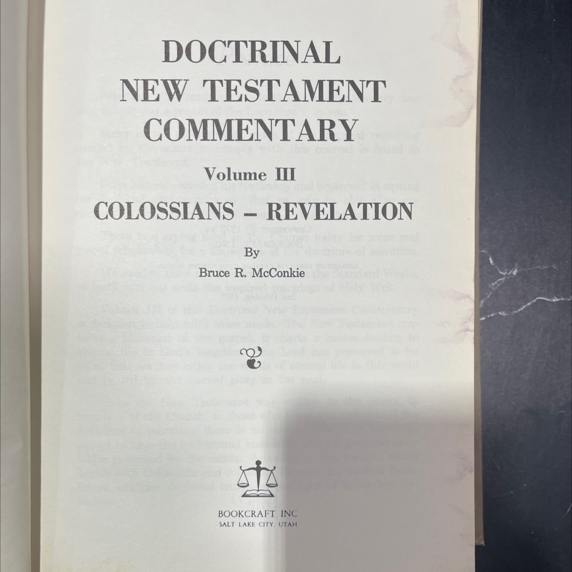 doctrinal new testament commentary volume iii colossians - revelation book, by Bruce R. McConkie, 1973 Hardcover image 2