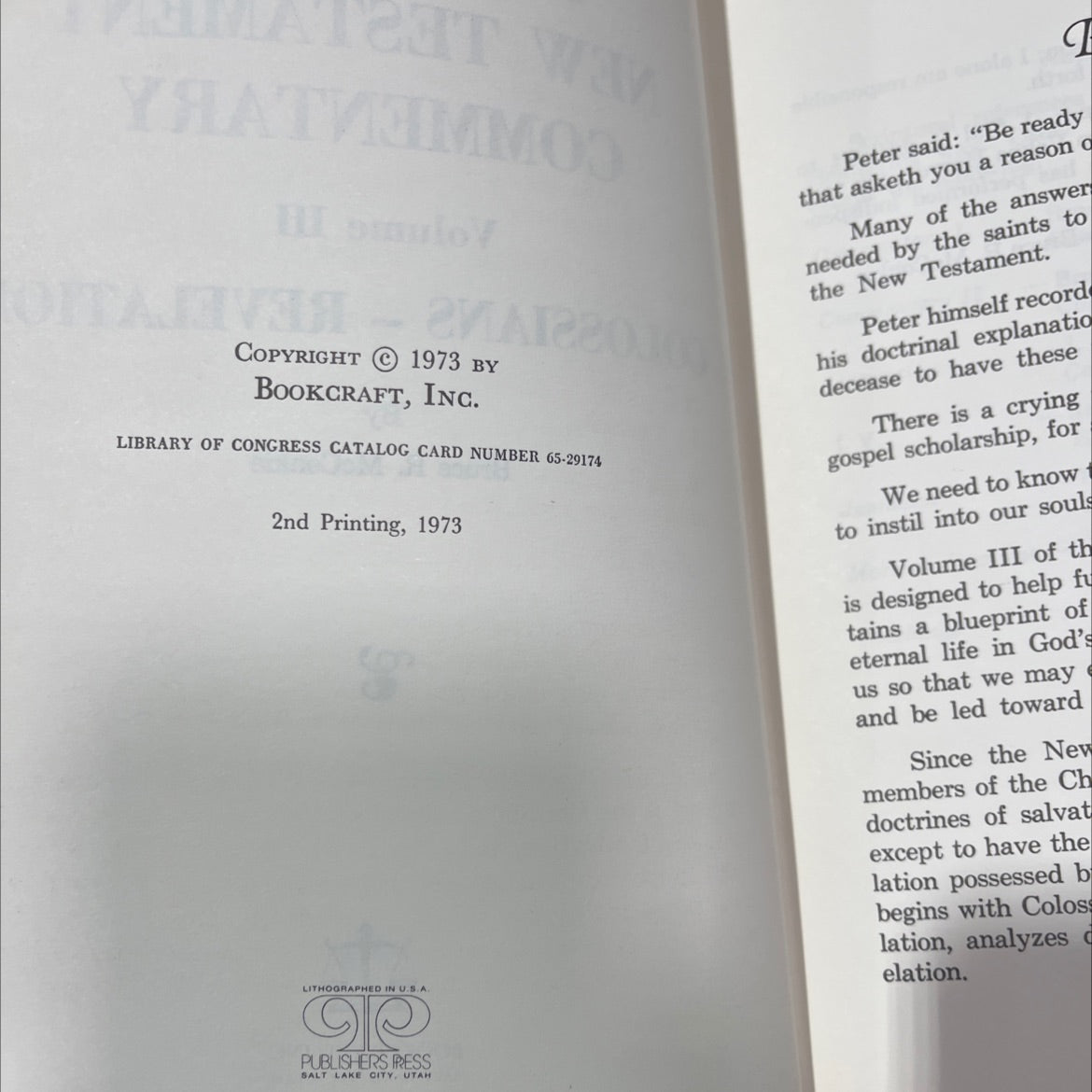 doctrinal new testament commentary volume iii colossians - revelation book, by Bruce R. McConkie, 1973 Hardcover image 3