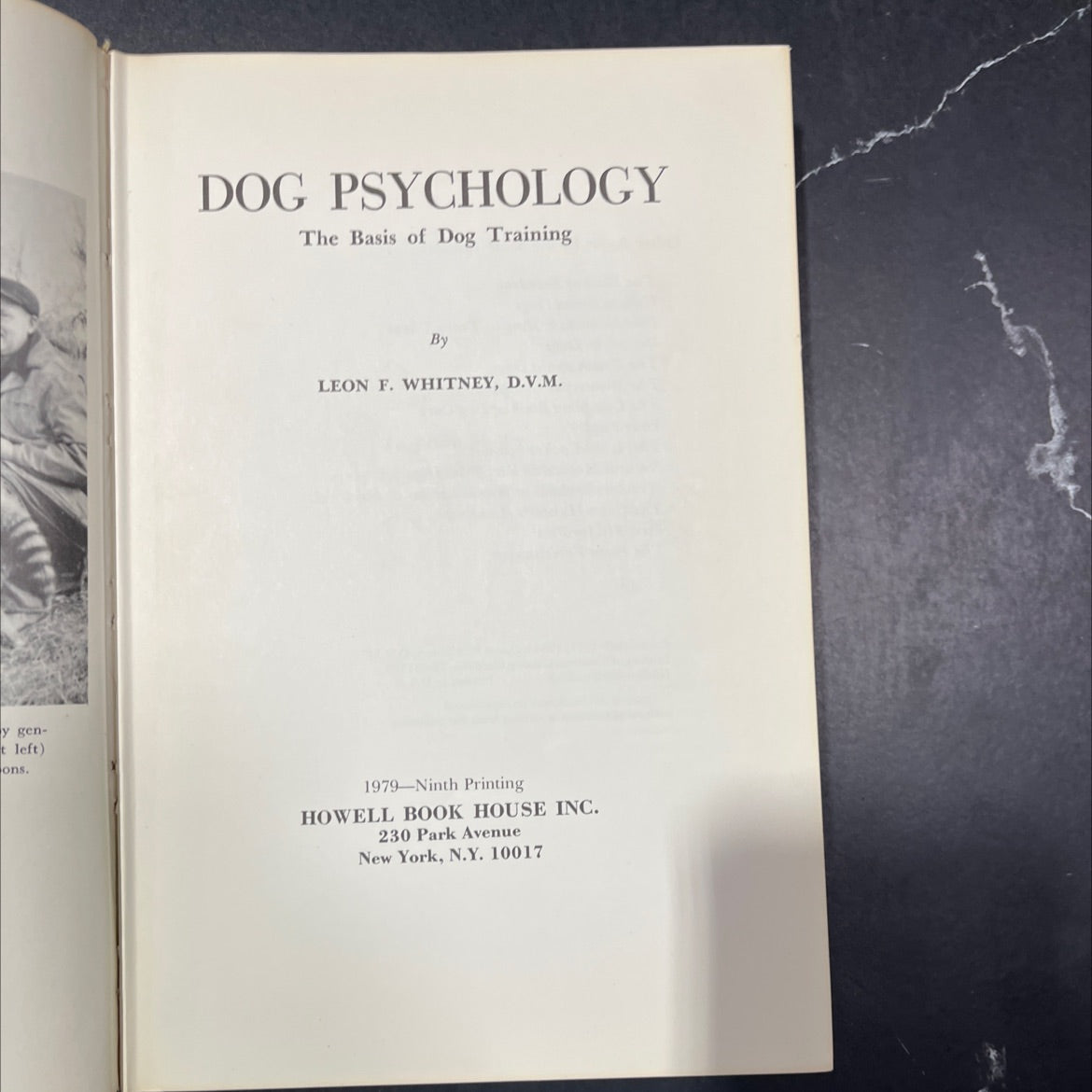 dog psychology the basis of dog training book, by leon f. whitney, d.v.m., 1979 Hardcover image 2