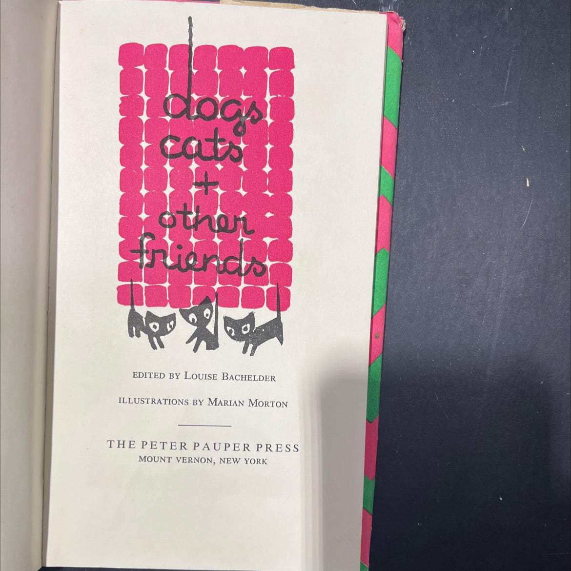 dogst catst ther riends book, by louise bachelder, 1972 Hardcover image 2