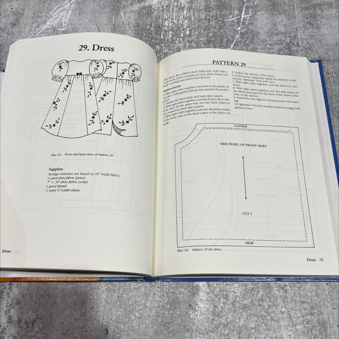 dolls clothes pattern book book, by Roselyn Gadia-Smitley, 1987 Hardcover image 4