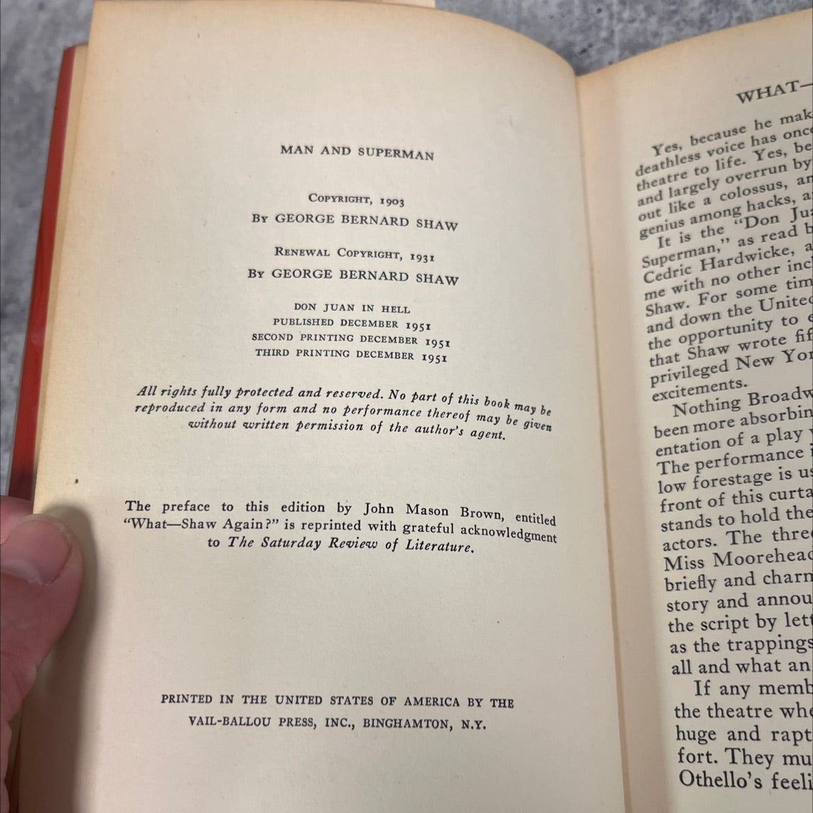 don juan in hell from man and superman book, by george bernard shaw, 1951 Hardcover image 3
