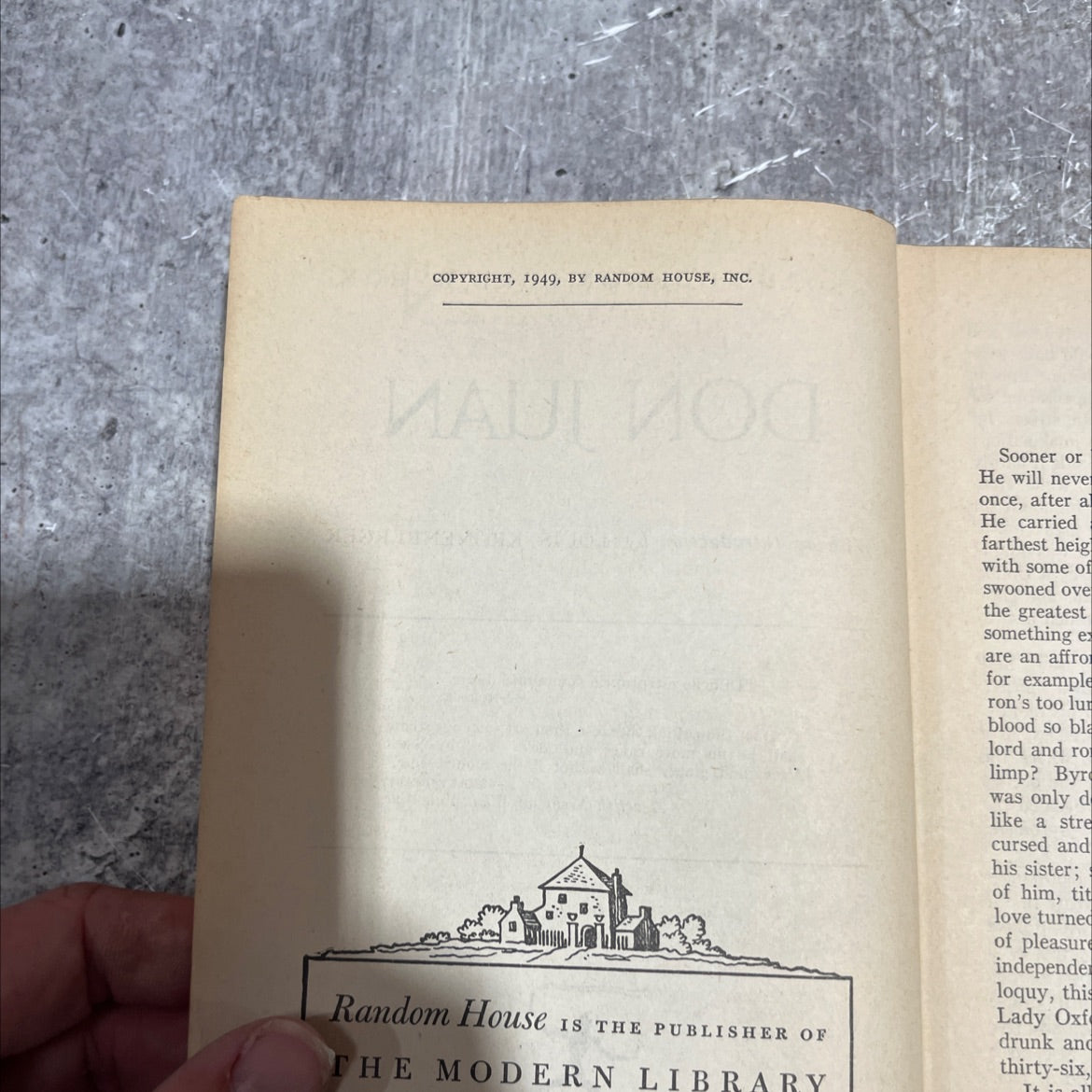 don juan book, by george gordon lord byron, 1949 Hardcover image 3