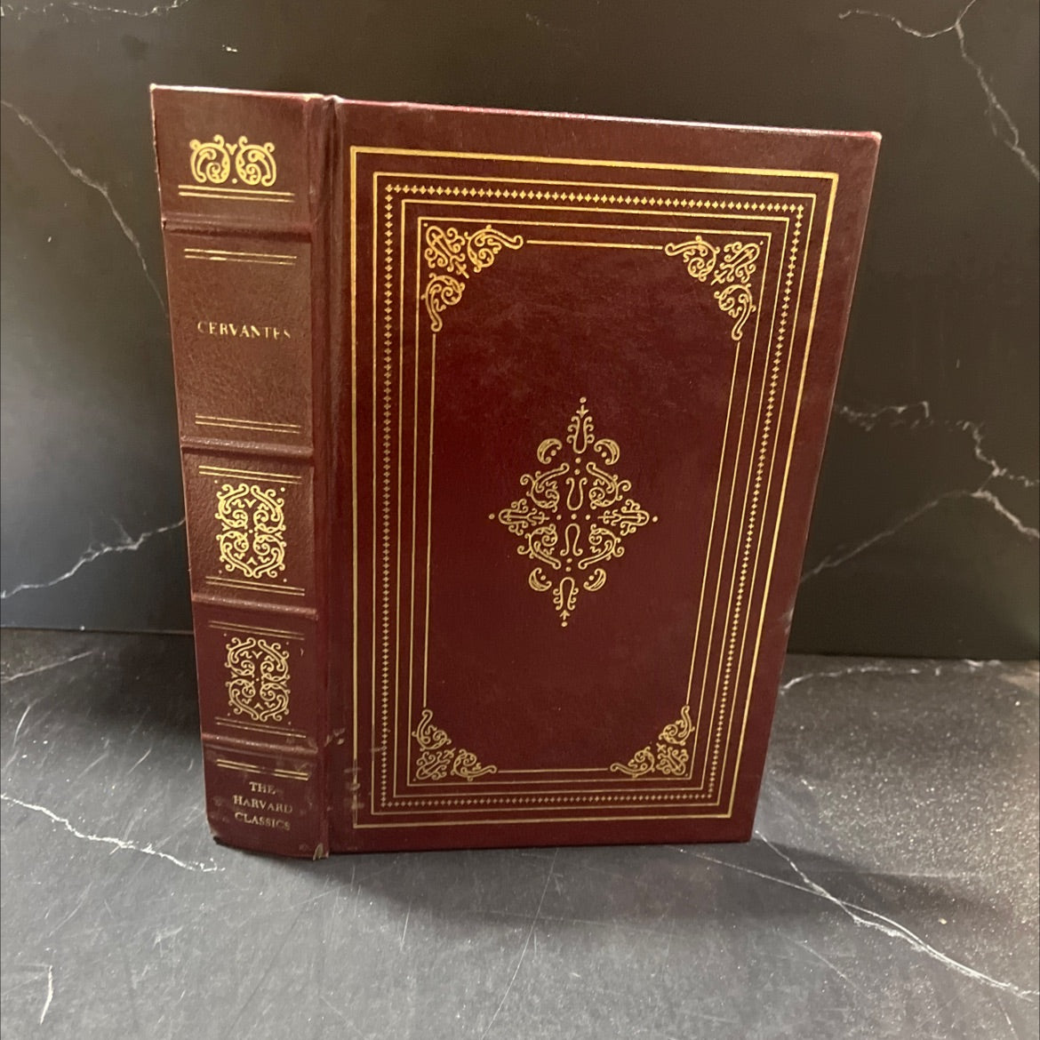 don quixote of the mancha book, by miguel de cervantes, 1980 Leather image 1