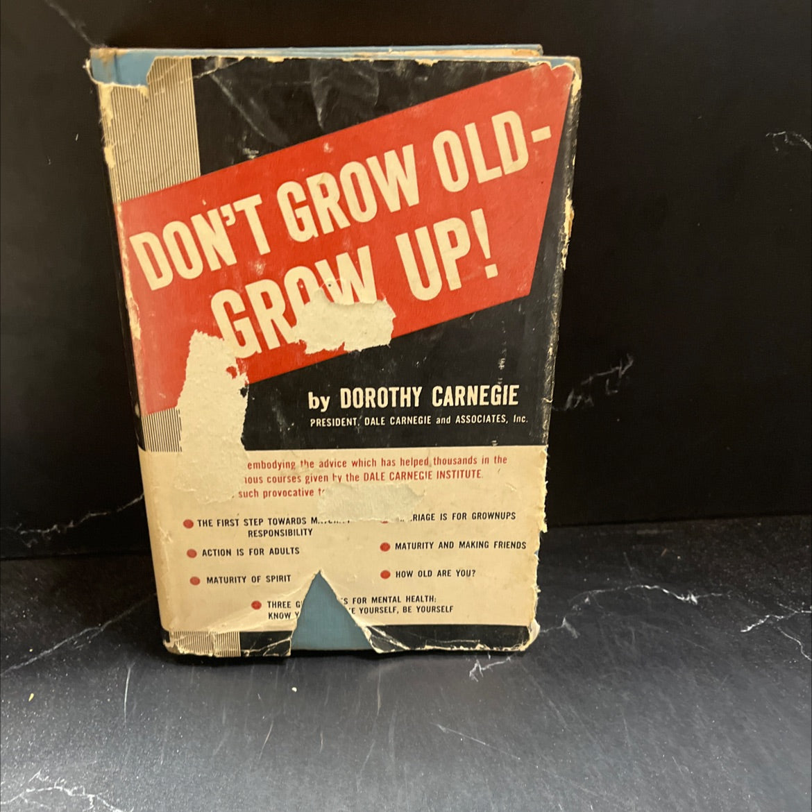 don't grow old- grow up! book, by dorothy carnegie, 1959 Hardcover image 1