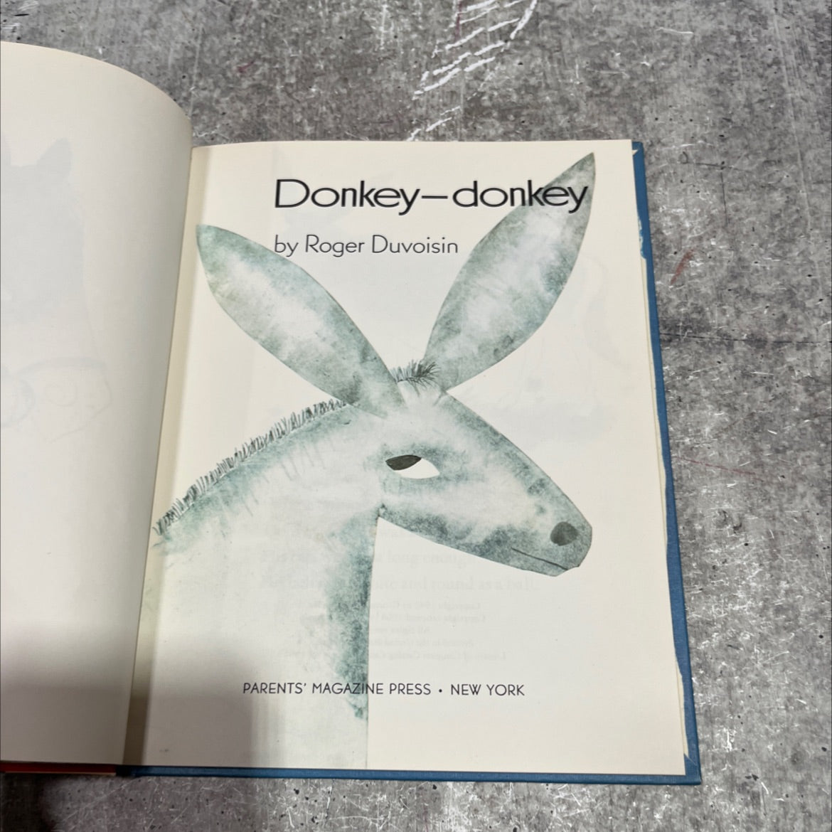 donkey-donkey book, by Roger Duvoisin, 1968 Hardcover image 2
