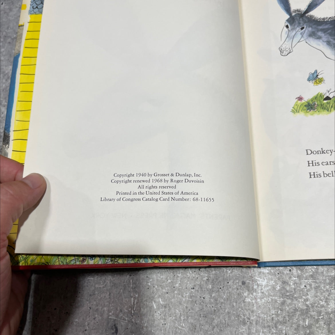 donkey-donkey book, by Roger Duvoisin, 1968 Hardcover image 3