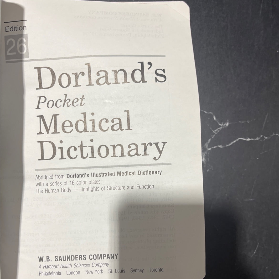 dorland's pocket medical dictionary book, by unknown, 2001 Leather image 2