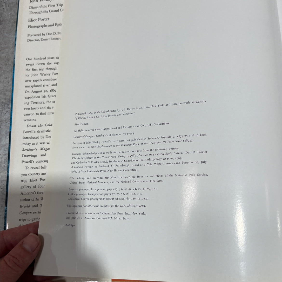 down the colorado john wesley powell diary of the first trip through the grand canyon book, by john wesley powell, 1969 image 3