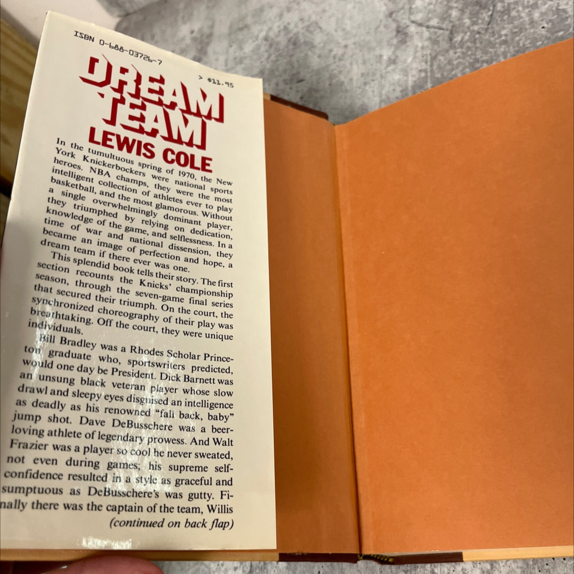 dream team book, by lewis cole, 1981 Hardcover image 4