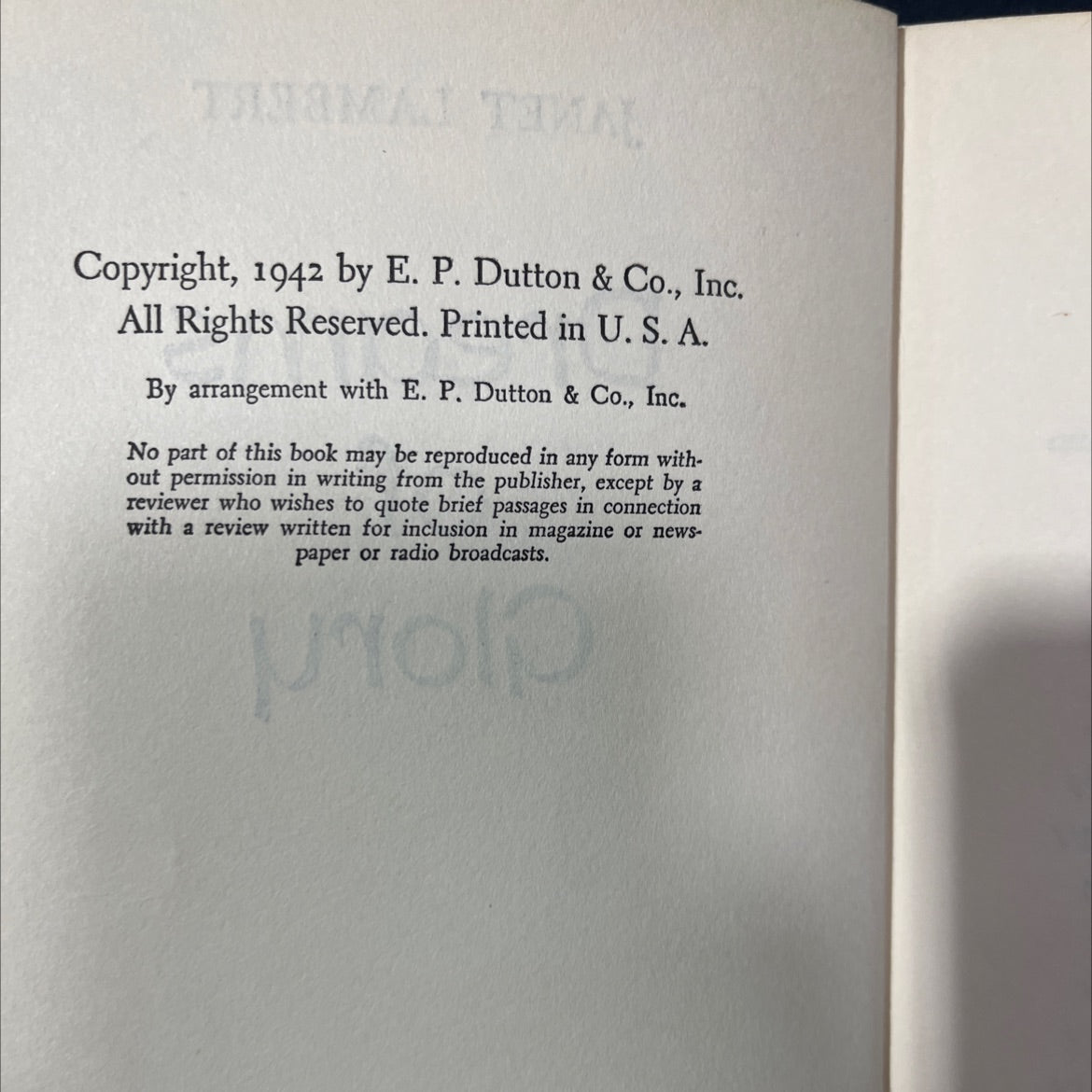 dreams soft of glory book, by janet lambert, 1942 Hardcover image 3