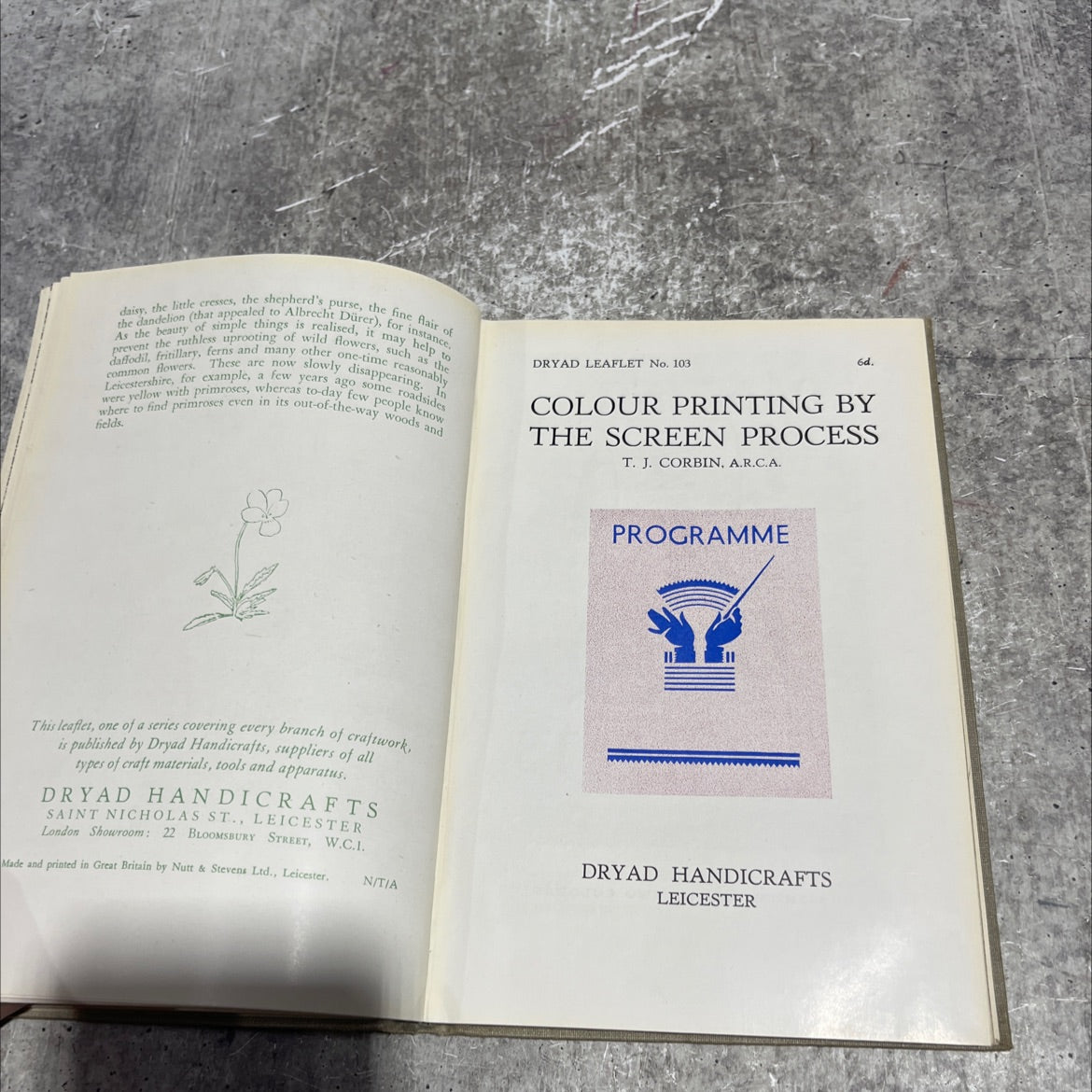 dryad leaflet no. 22 stencilling on paper and fabric book, by unknown, 1970 Hardcover image 4