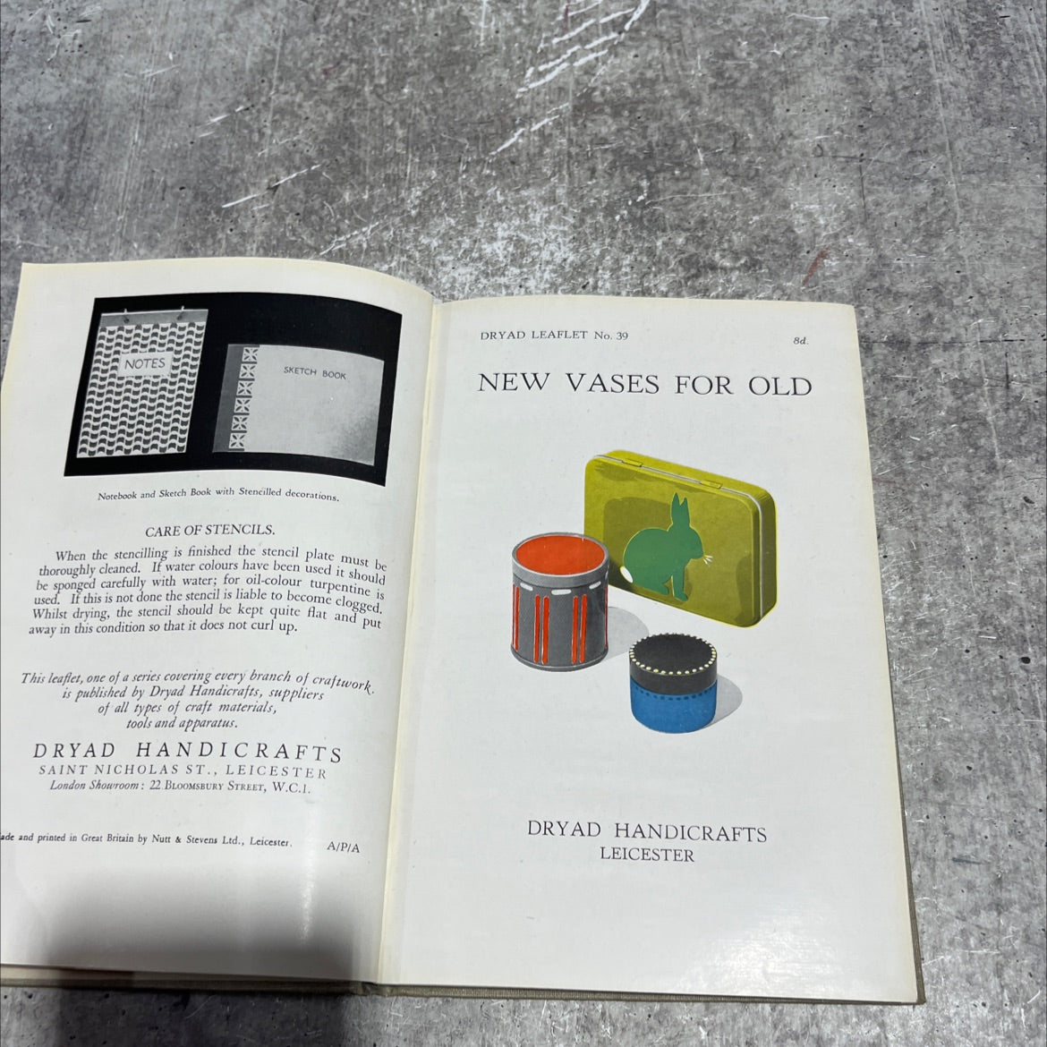 dryad leaflet no. 22 stencilling on paper and fabric book, by unknown, 1970 Hardcover image 3