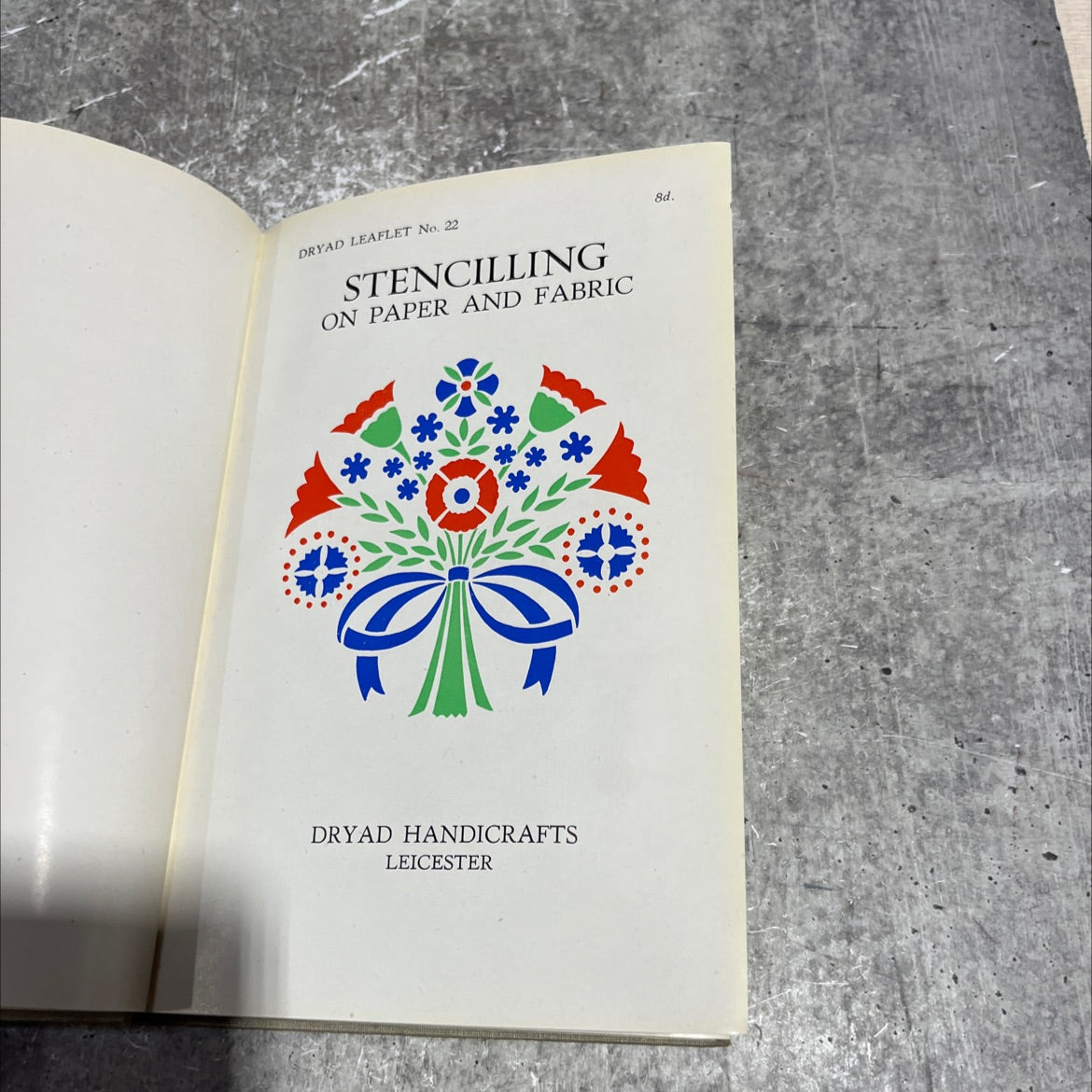 dryad leaflet no. 22 stencilling on paper and fabric book, by unknown, 1970 Hardcover image 2