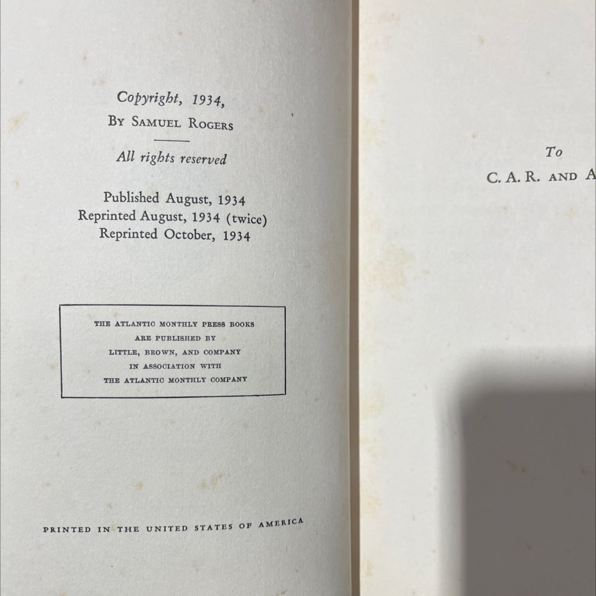 dusk at the grove book, by samuel rogers, 1934 Hardcover image 3