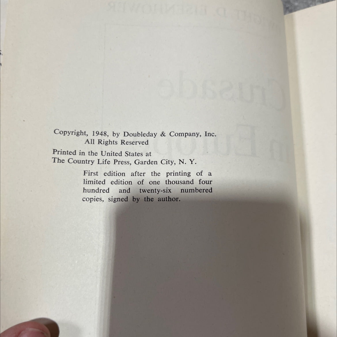 dwight d. eisenhower crusade in europe book, by dwight d. eisenhower, 1948 Hardcover image 3