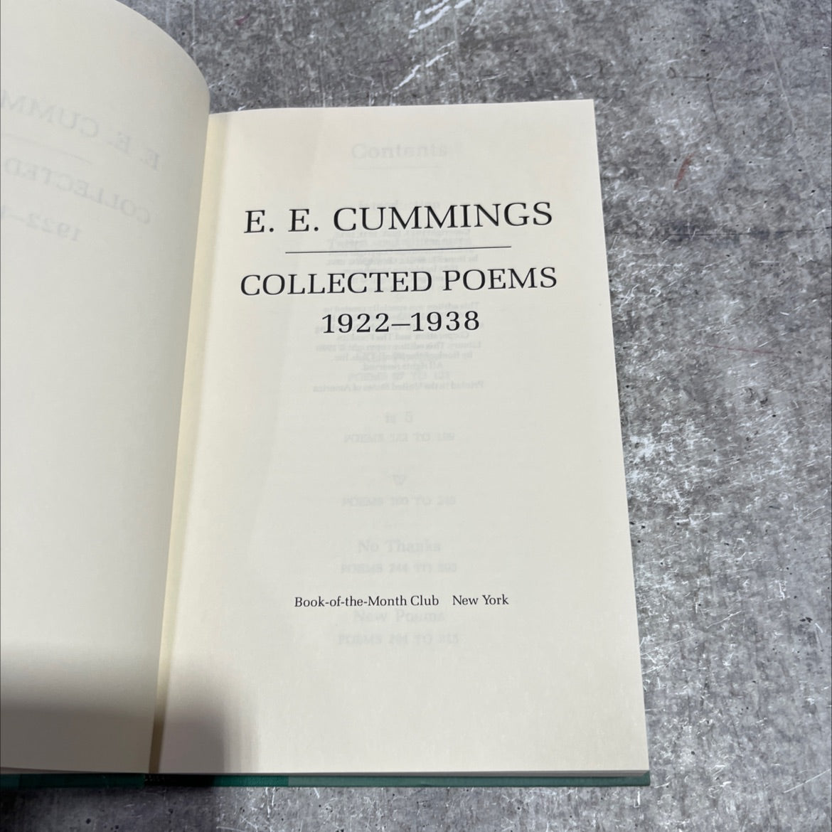 e. e. cummings collected poems 1922-1938 book, by e. e. cummings, 1990 Hardcover image 2