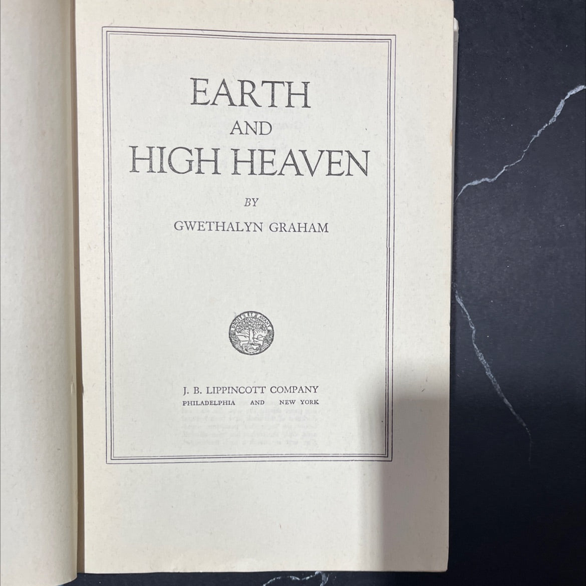 earth and high heaven book, by gwethalyn graham, 1944 Hardcover image 2