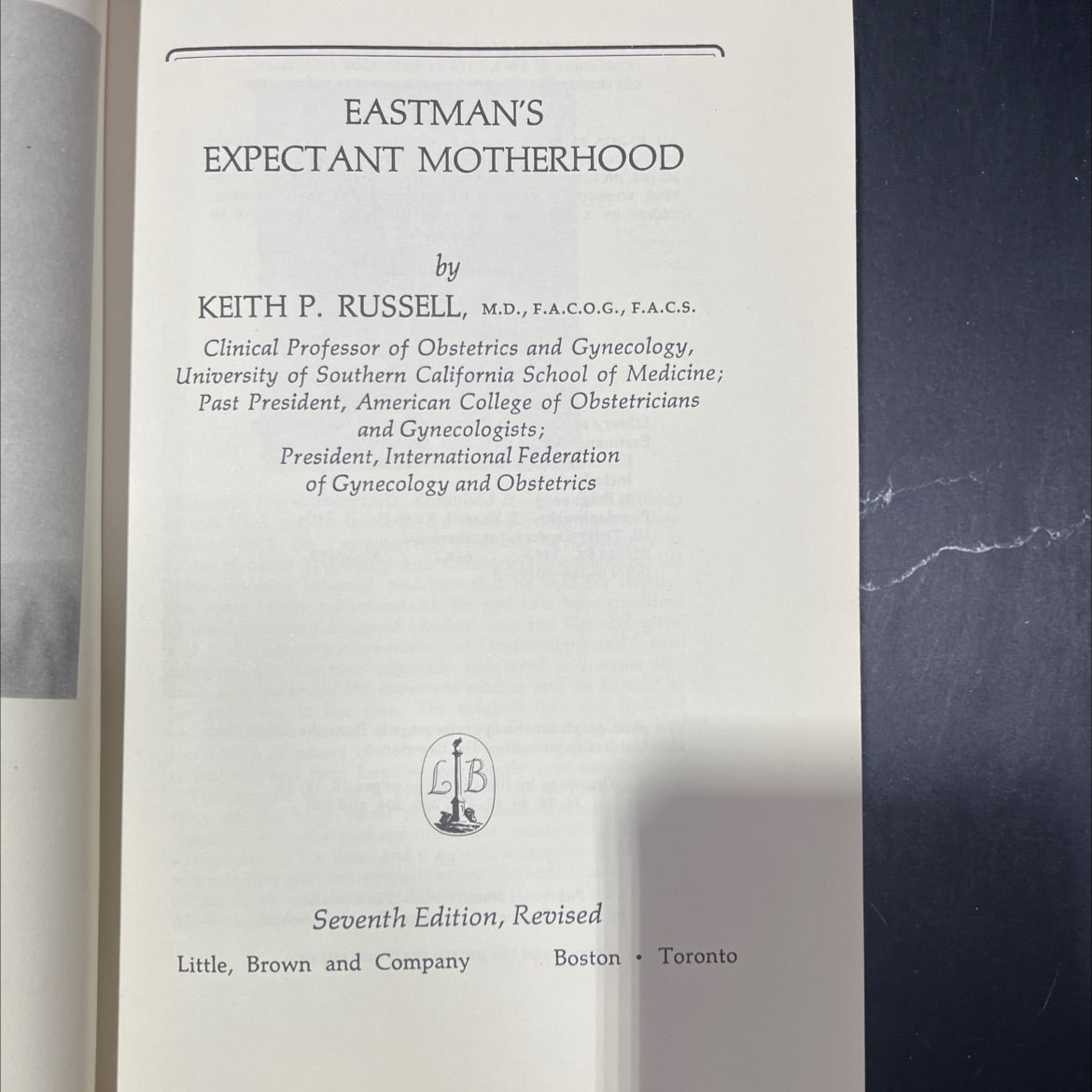 eastman's expectant motherhood book, by keith p. russell, m.d., 1983 Leather image 2