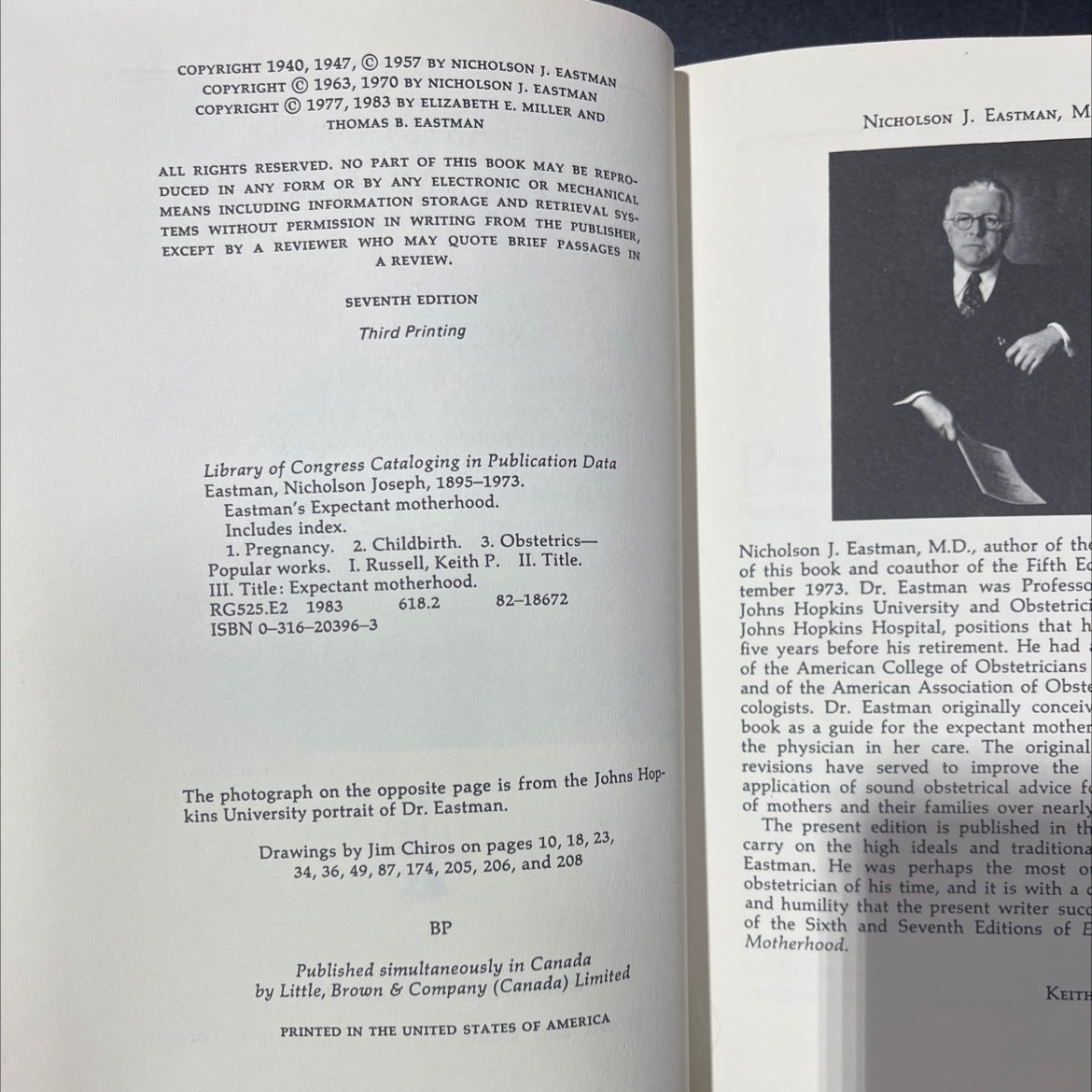eastman's expectant motherhood book, by keith p. russell, m.d., 1983 Leather image 3