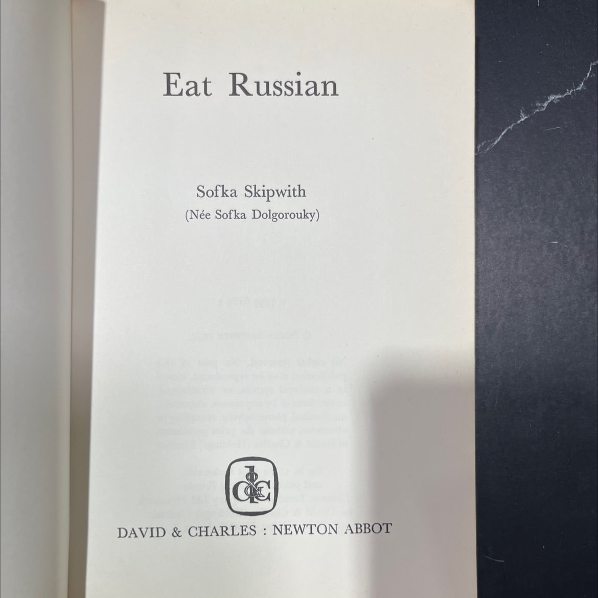 eat russian book, by sofka skipwith, 1973 Hardcover image 2