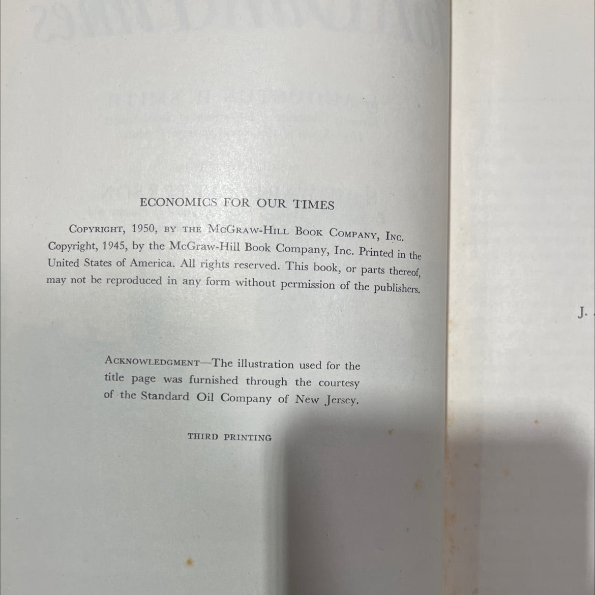 economics for our times book, by augustus h. smith, 1950 Hardcover image 3