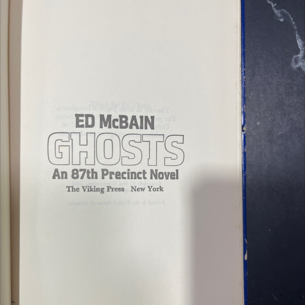 ed mcbain ghosts book, by ed mcbain, 1980 Hardcover image 2